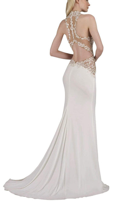 Janique - W974 Jersey Gown in Ivory Special Occasion Dress