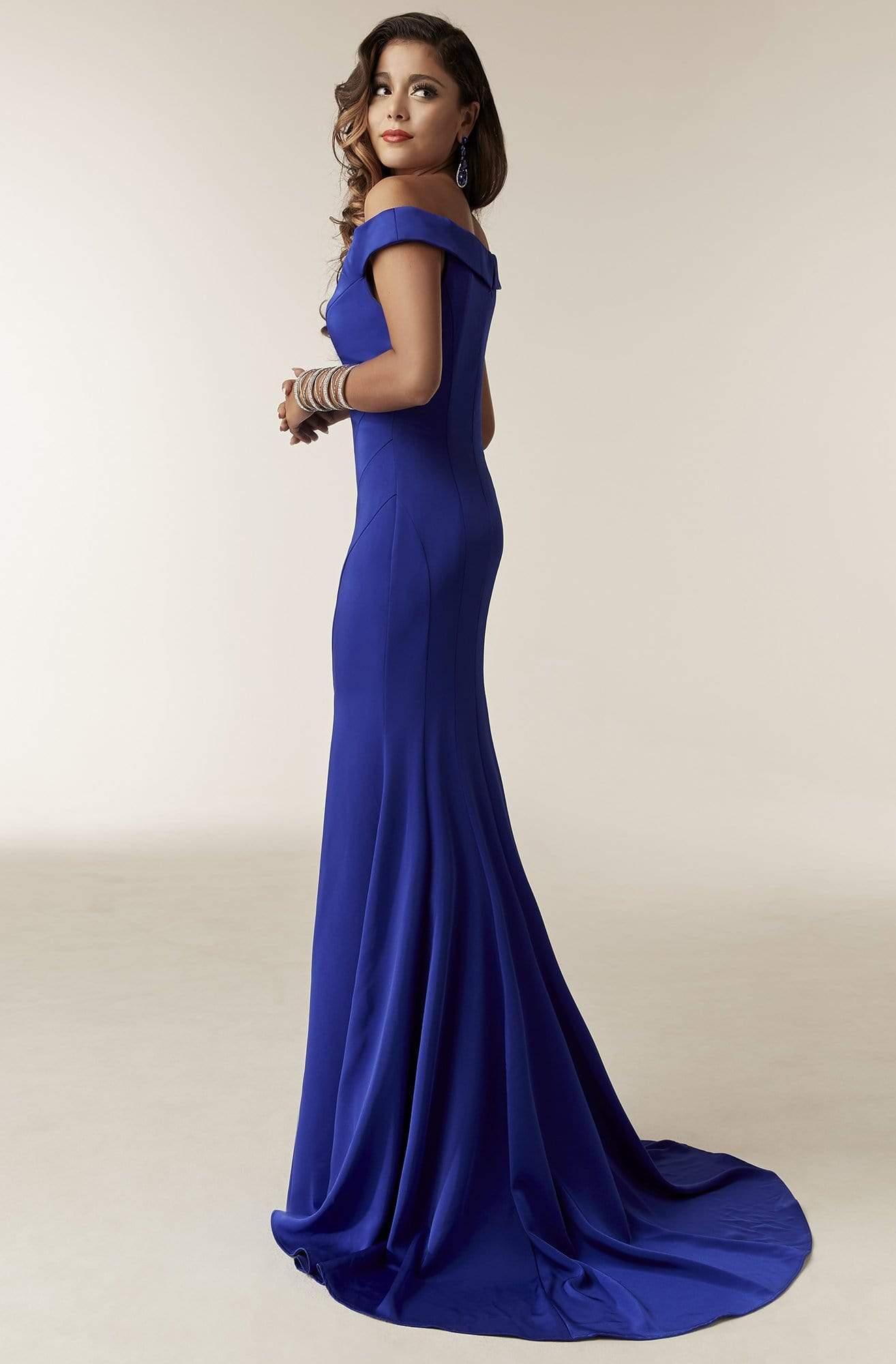 Jasz Couture - 6244 Off-Shoulder Neck Sheath Dress Special Occasion Dress