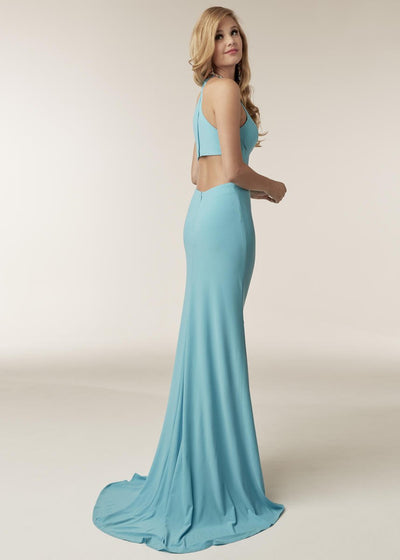 Jasz Couture - 6291 Fitted Halter Gown with Slit Special Occasion Dress