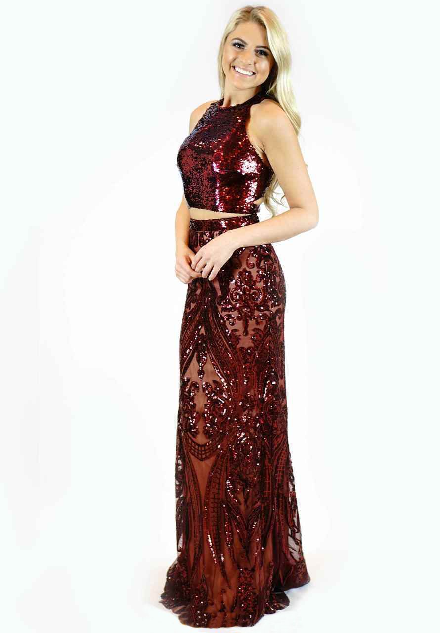 Jasz Couture - 6309 Two Piece Sequined Sheath Dress Special Occasion Dress