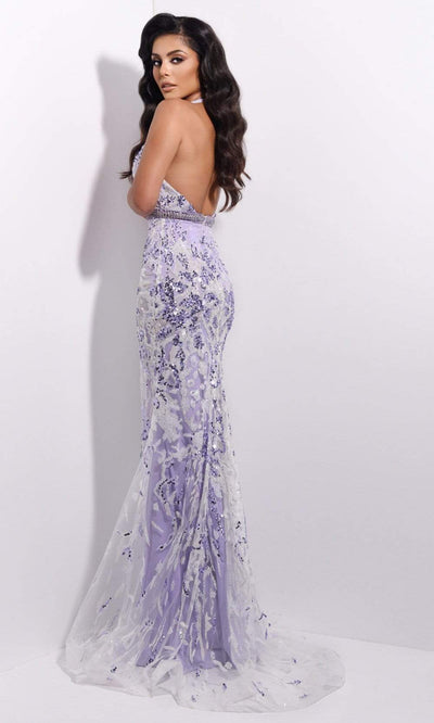 Jasz Couture - 7207 Applique Deep Halter V Neck Trumpet Dress Prom Dresses