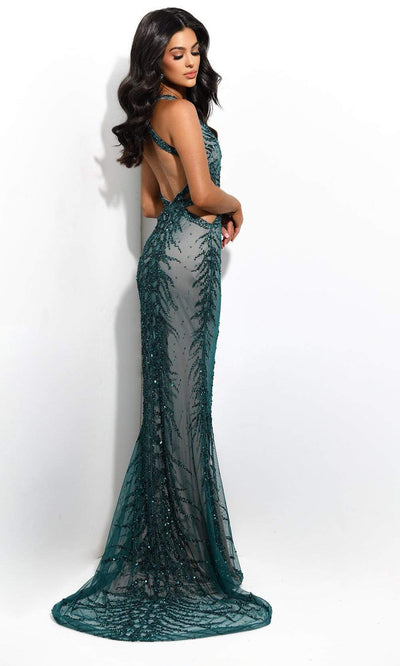 Jasz Couture - 7321 Embellished Halter Neckline Trumpet Dress Special Occasion Dress