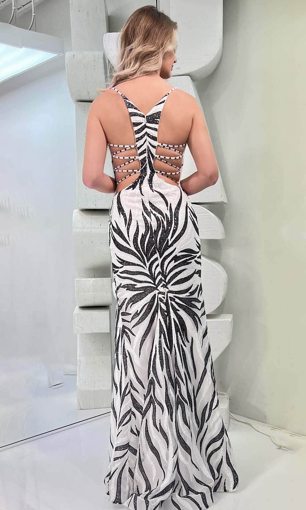 Jasz Couture 7400 - Animal Sequined Evening Gown Special Occasion Dress