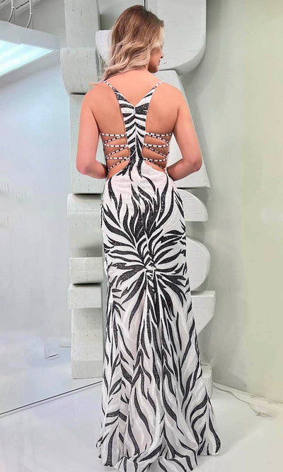 Jasz Couture 7400 - Animal Sequined Evening Gown Special Occasion Dress