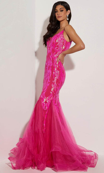 Jasz Couture 7443 - Sleeveless Mermaid Dress Special Occasion Dress 000 / Fuchsia