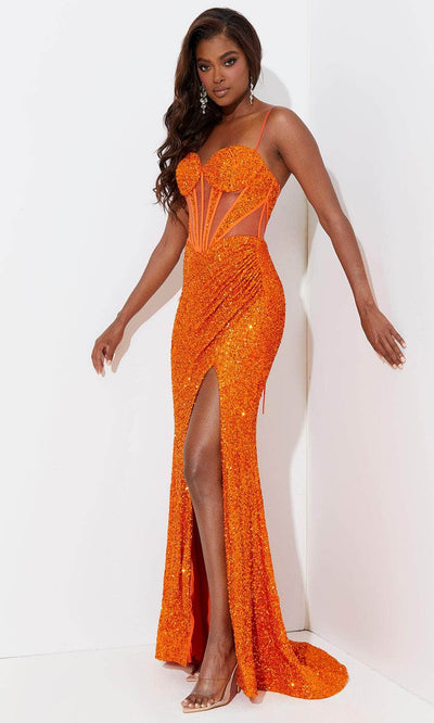 Jasz Couture 7503 - Sweetheart Bustier Prom Dress Special Occasion Dress 00 / Orange