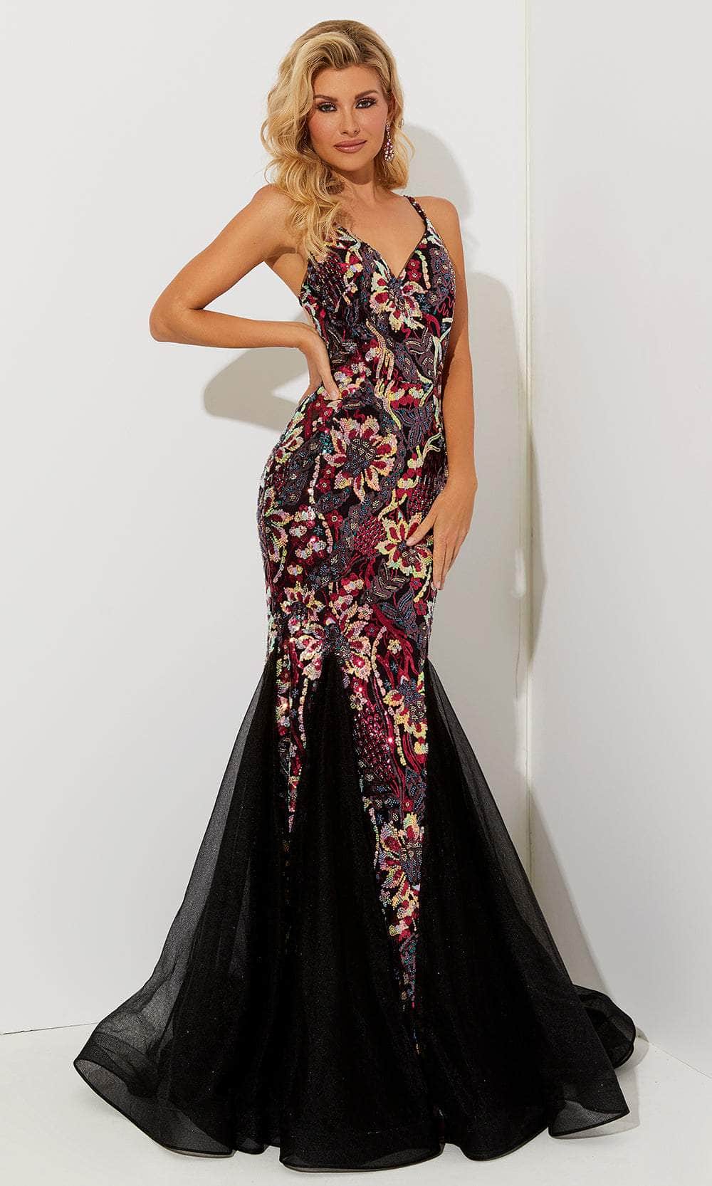 Jasz Couture 7515 - Sequin Trumpet Prom Dress Special Occasion Dress 00 / Black / Multi