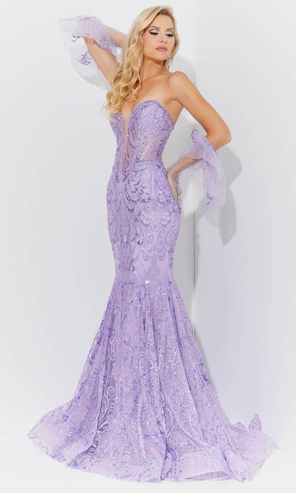 Jasz Couture 7521 - Sequin Motif Sweetheart Prom Dress Special Occasion Dress 00 / Lilac