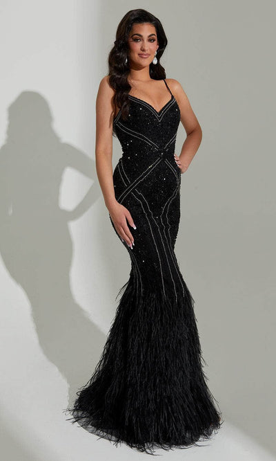 Jasz Couture 7565 - Beaded Embellished V-Neck Dress Special Occasion Dress