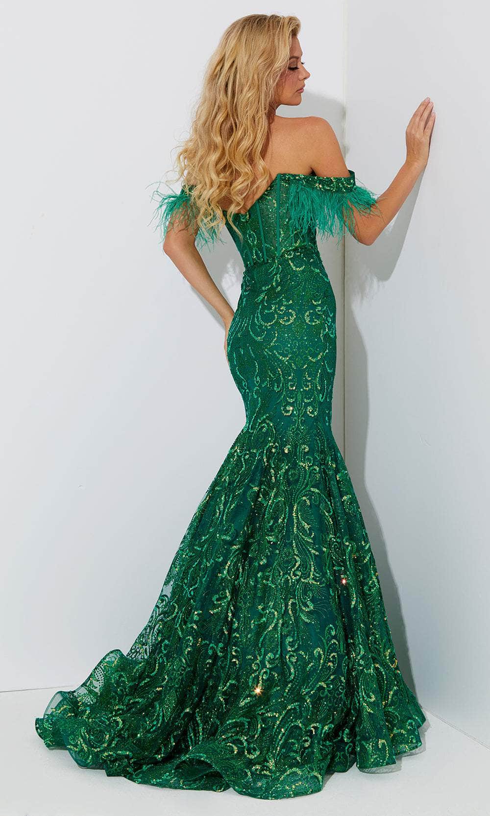 Jasz Couture 7568 - Off-Shoulder Feather Dress Special Occasion Dress