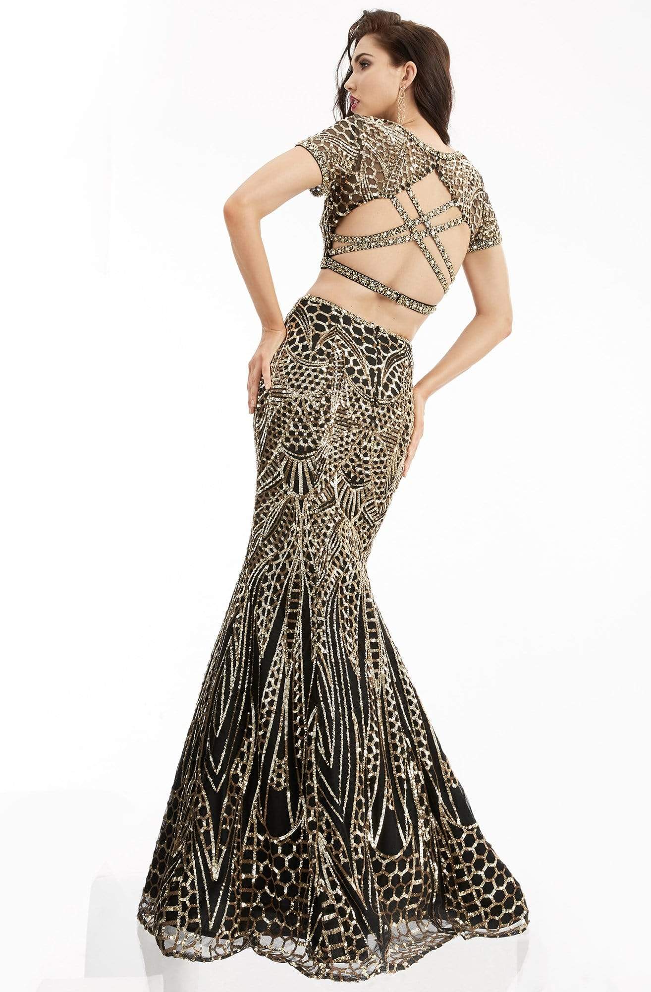 Jasz Couture - Sparkling Sequined Two-Piece Evening Dress 6001 Special Occasion Dress