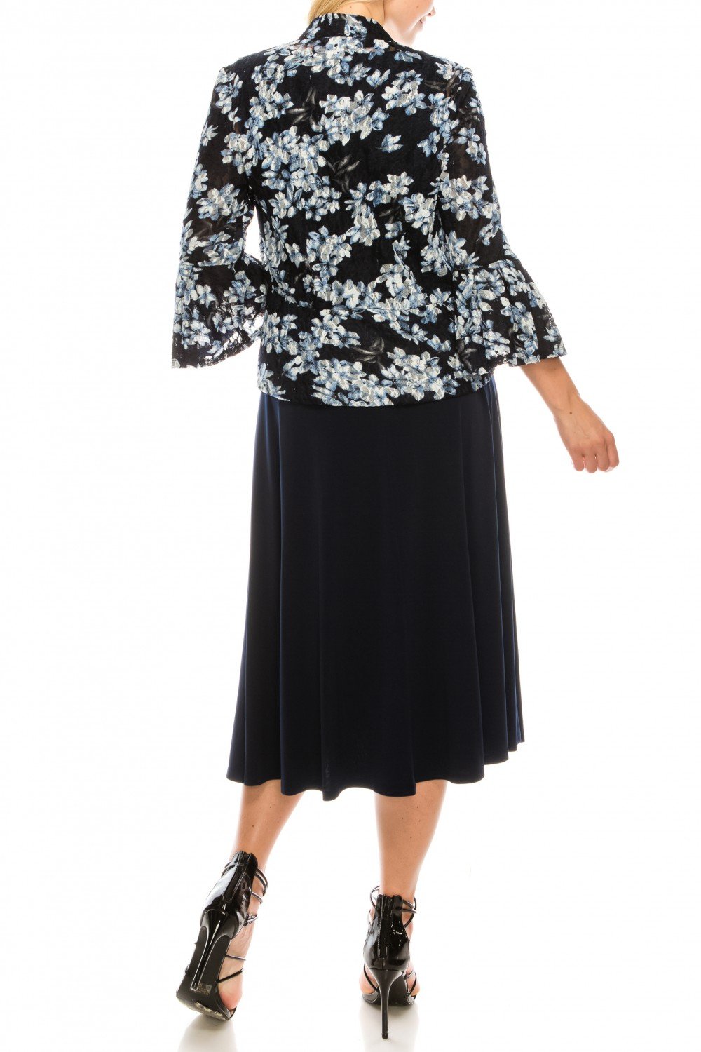 Jessica Howard - JH9M6759 Lace and Jersey A-line Dress With Jacket In Blue