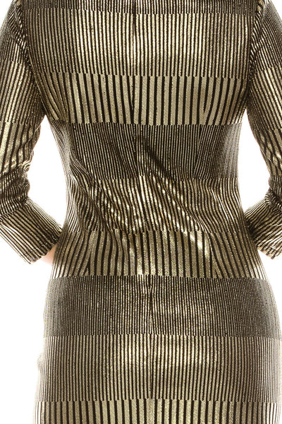 Jessica Howard - JH9M8699 Bateau Metallic Sheath Dress In Black and Gold