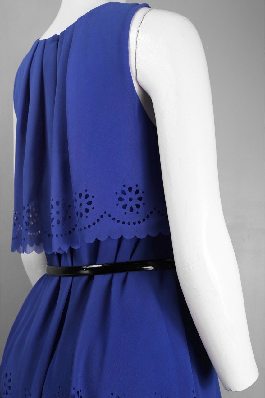 Jessica Simpson - Sleeveless Popover Back Short Dress JS4R3888 in Blue