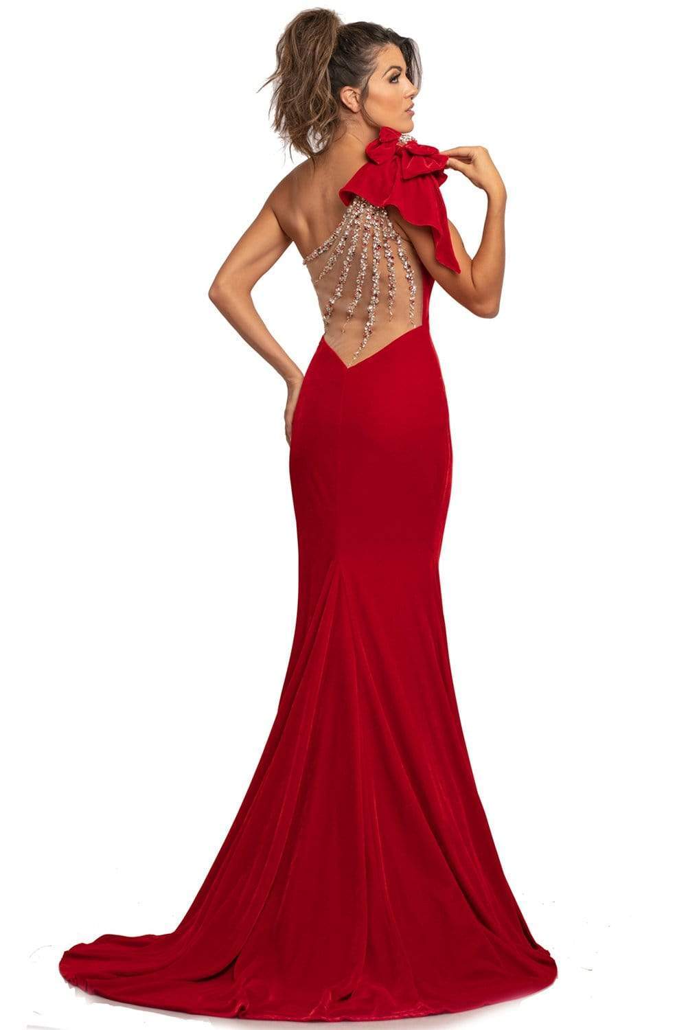 Johnathan Kayne - 2055 Embellished One Shoulder Trumpet Dress Evening Dresses