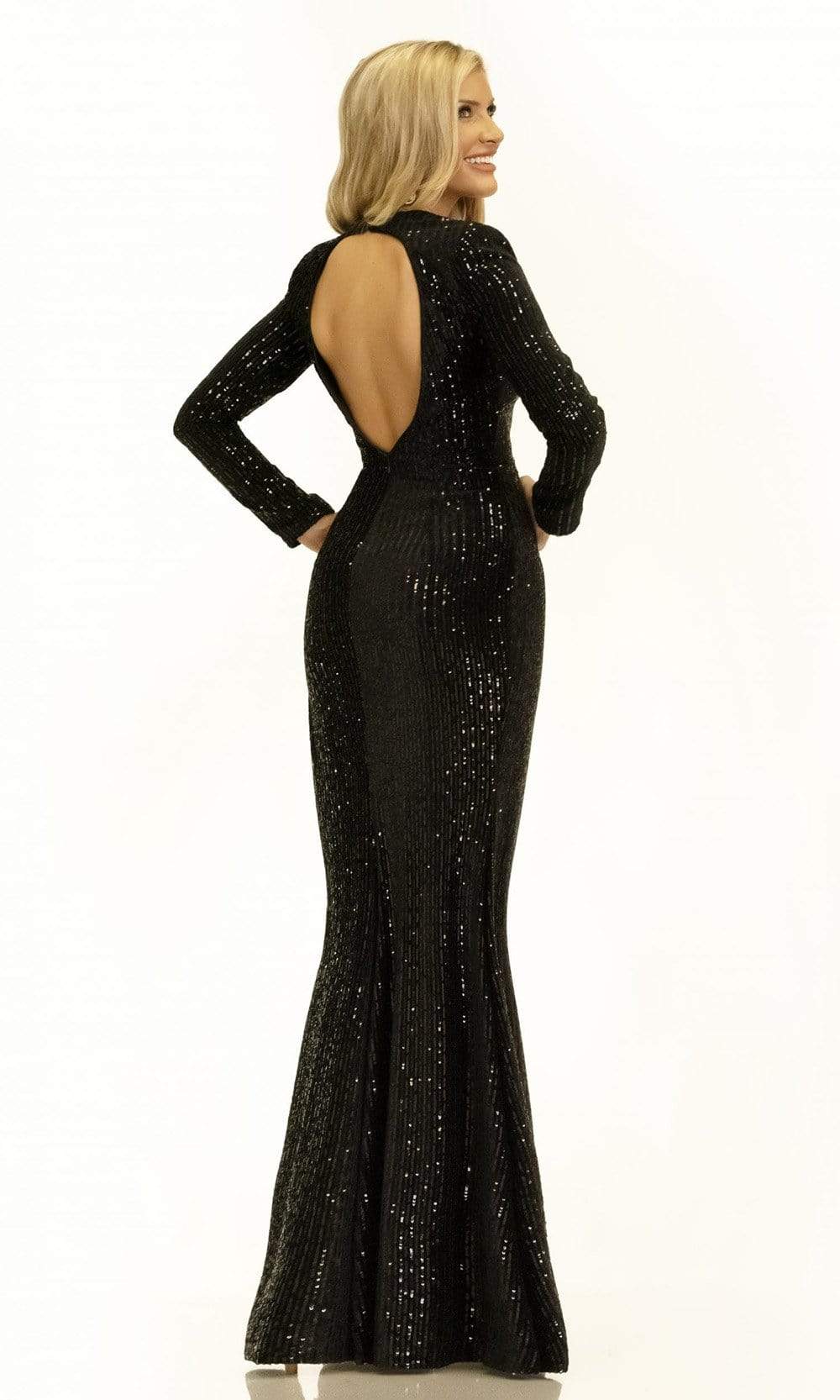 Johnathan Kayne - 2329 Sequined High Slit Evening Gown Evening Dresses