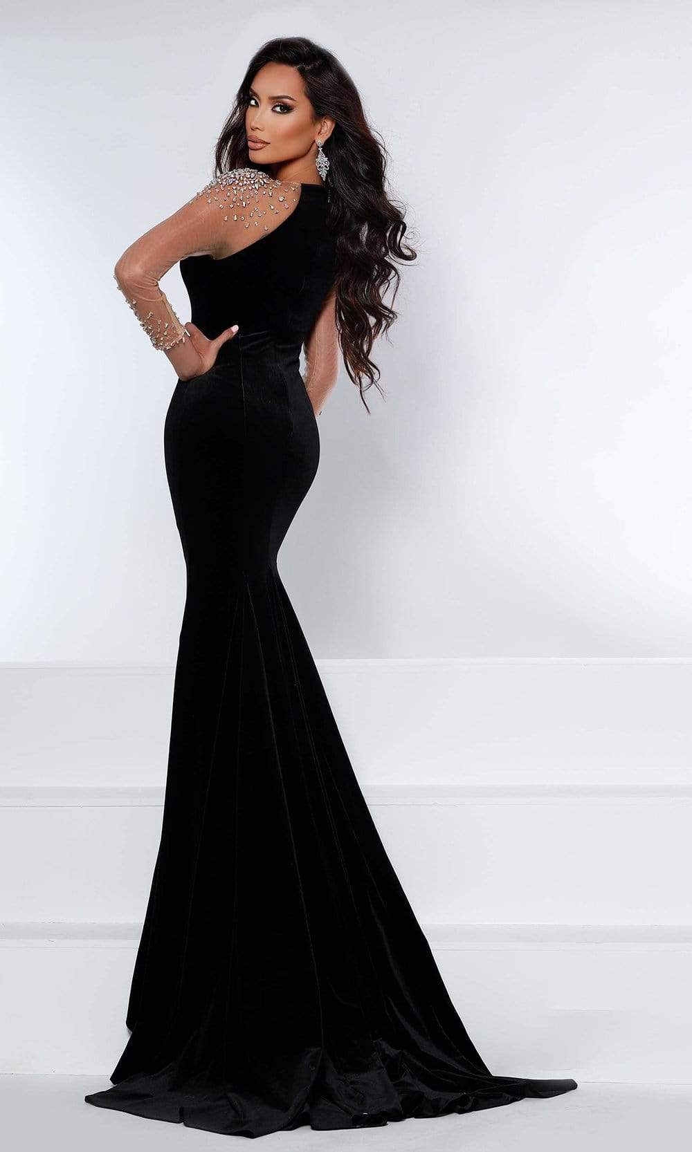 Johnathan Kayne - 2427 Sheer Long sleeve Mermaid Gown Prom Dresses