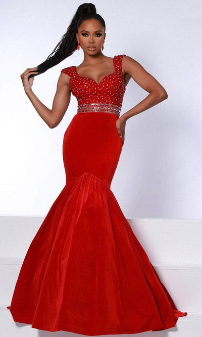 Johnathan Kayne 2724 - Velvet Mermaid Gown 00 / Red