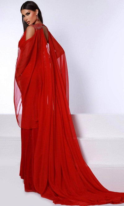 Johnathan Kayne 2729 - Velvet Gown with Cape
