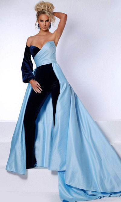 Johnathan Kayne 2730 - Jumpsuit With Overskirt 00 / Navy-Ice Blue