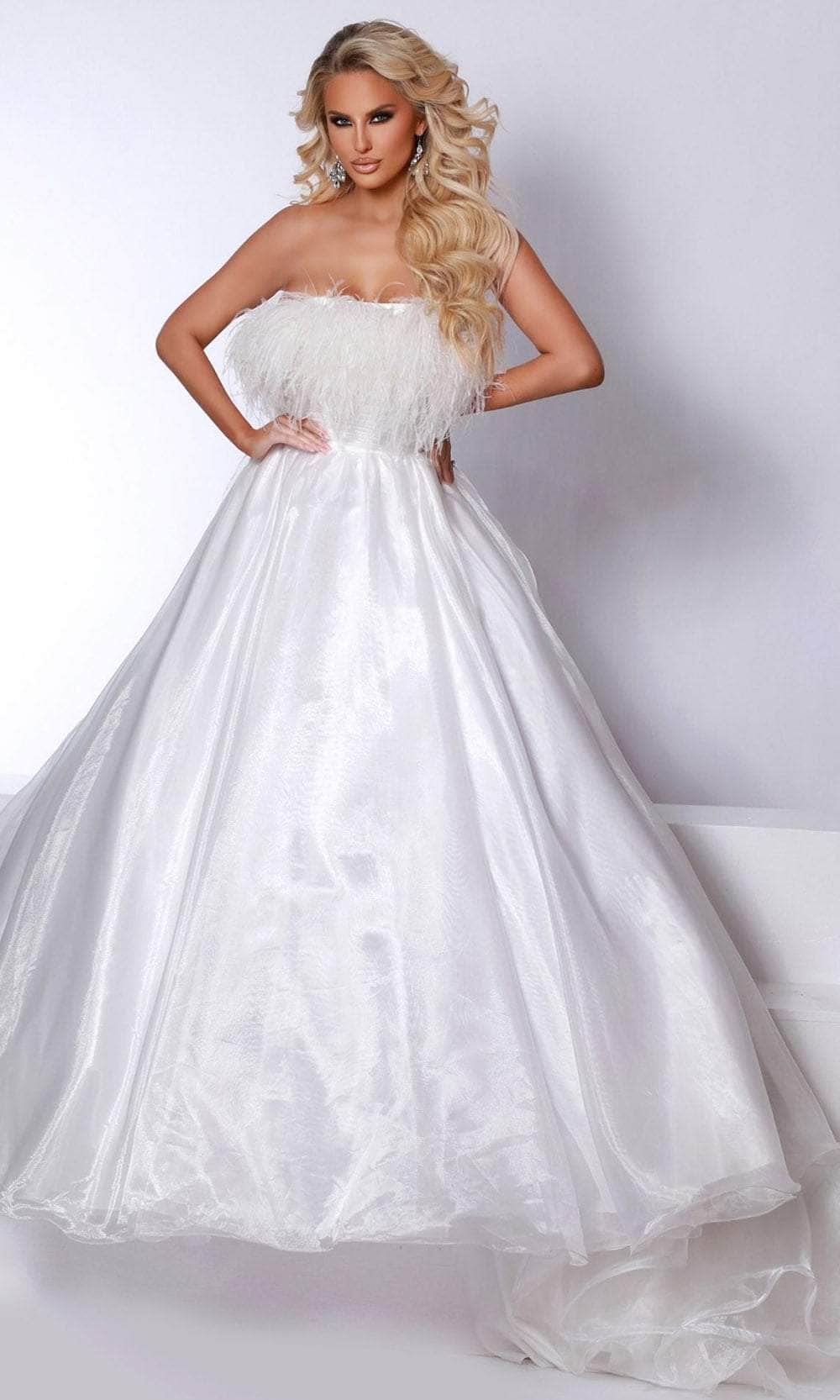 Johnathan Kayne 2739 - Feather Bodice Ballgown 00 / White