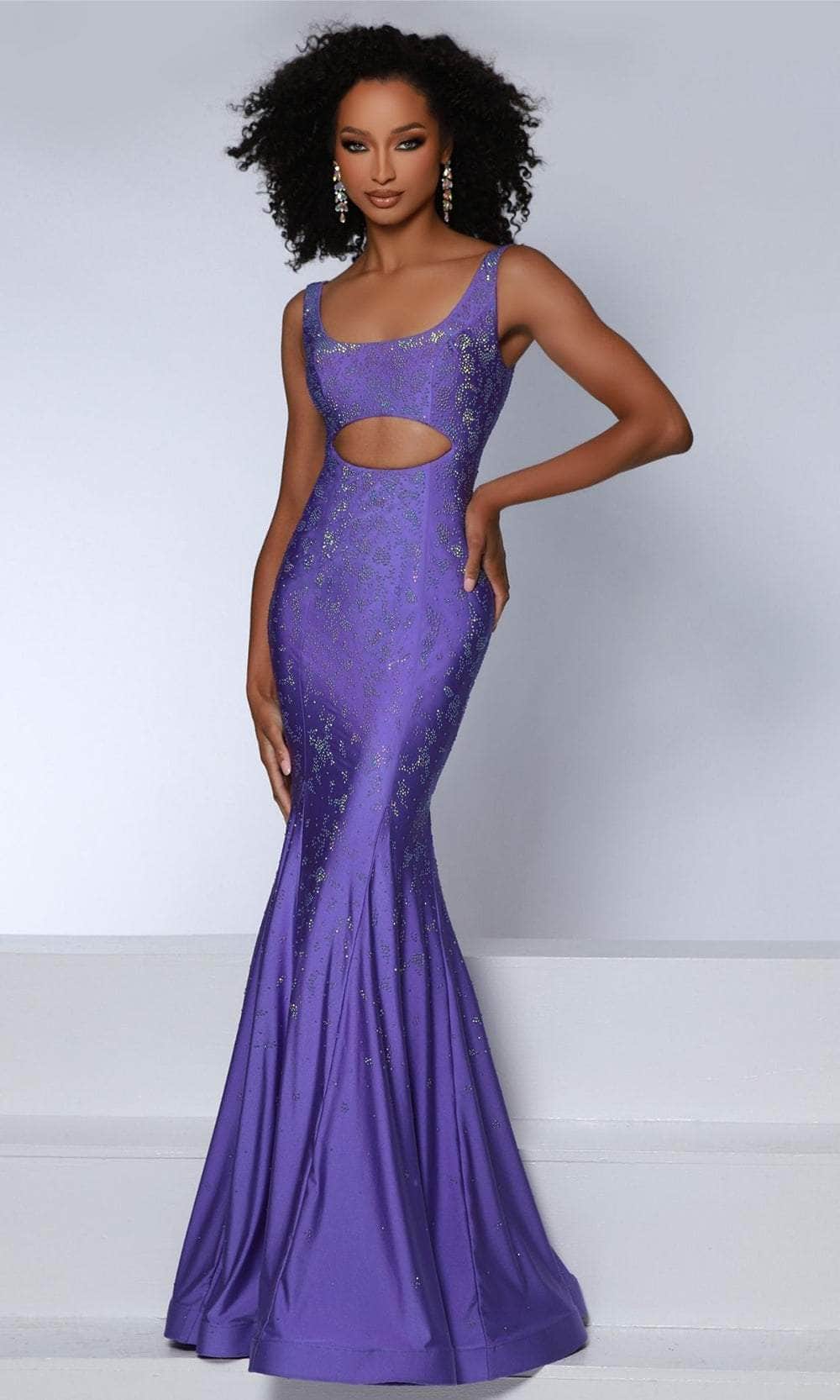 Johnathan Kayne 2806 - Scoop Neck Cutout Prom Dress Prom Dresses 00 /  Purple