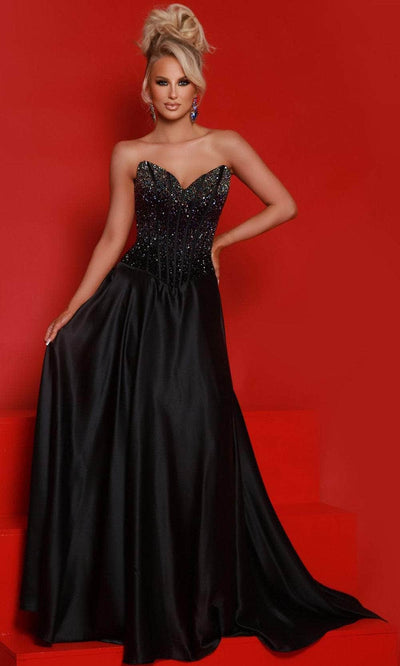 Johnathan Kayne 2812 - Ombre Corset Evening Dress Evening Dresses 00 /  Black