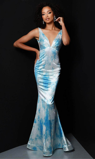 Johnathan Kayne 2831 - Sleeveless Embellished Prom Dress Prom Dresses 00 /  Blue Sky