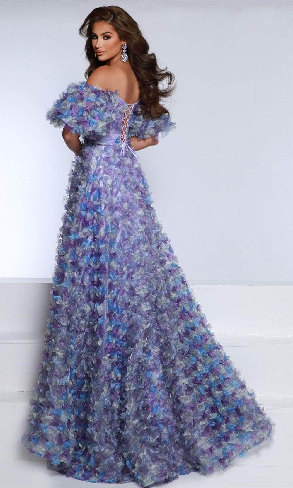 Johnathan Kayne 2833 - Appliqued Puff Sleeve Prom Dress Ball Gowns 