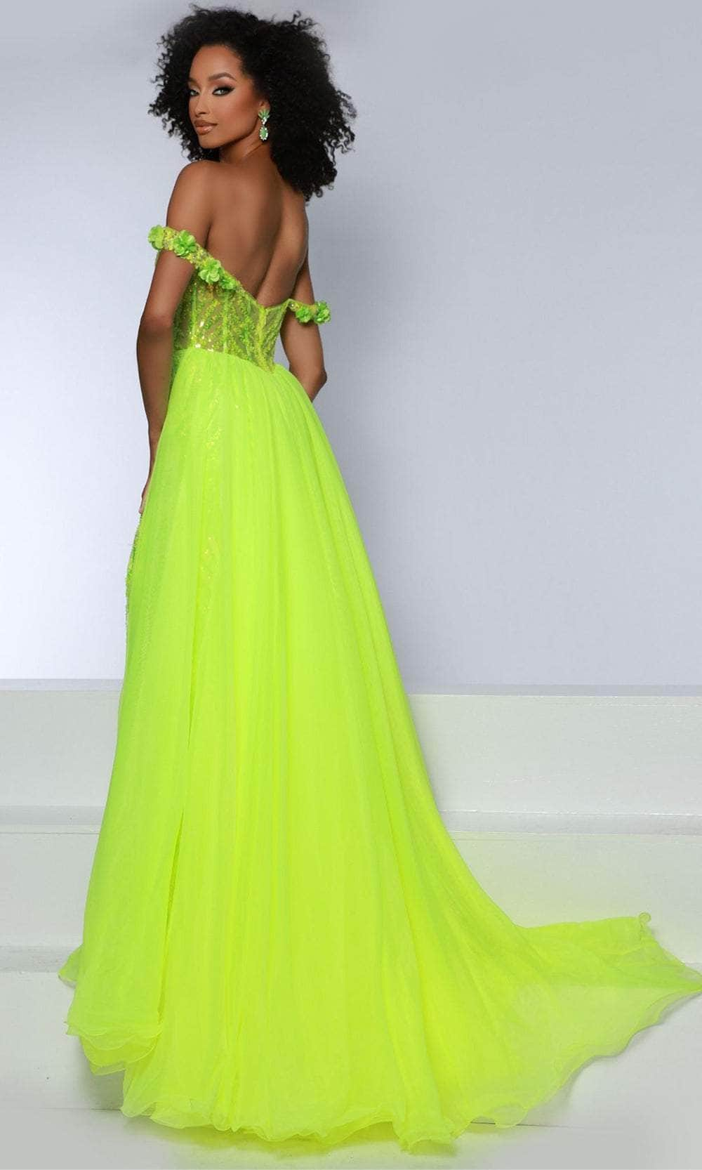 Johnathan Kayne 2834 - Draped Sleeve Beaded Prom Dress Prom Dreses 