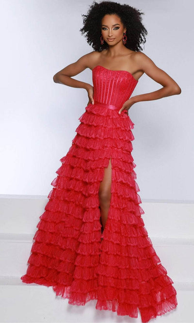 Johnathan Kayne 2862 - Tiered A-Line Prom Dress Prom Dresses 00 /  Fuchsia