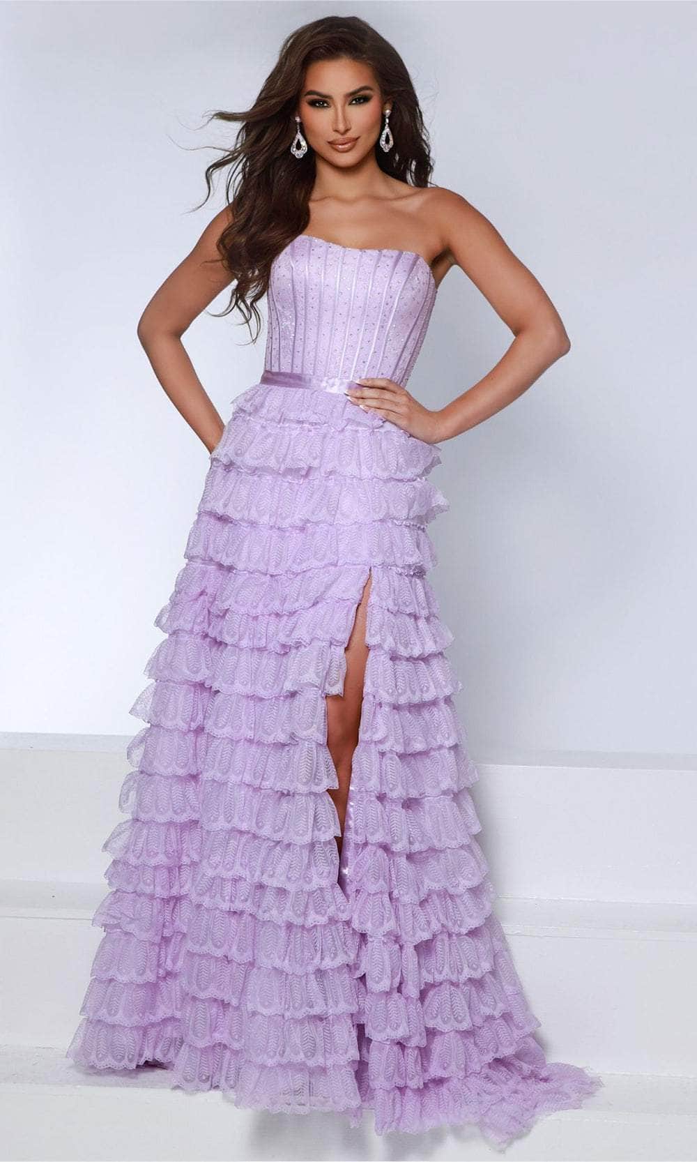 Johnathan Kayne 2862 - Tiered A-Line Prom Dress Prom Dresses 00 /  Lilac