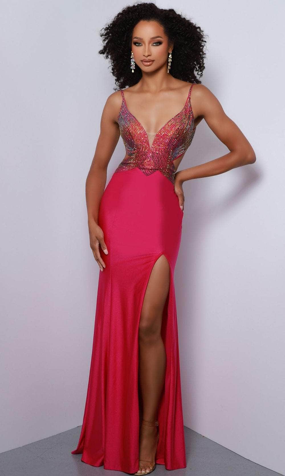 Johnathan Kayne 2869 - Sleeveless Cutout Evening Dress Prom Dresses 00 /  Magenta