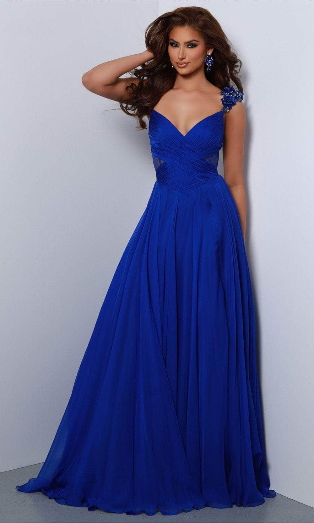 Johnathan Kayne 2903 - Shirred A-Line Evening Dress Prom Dresses 00 /  Royal