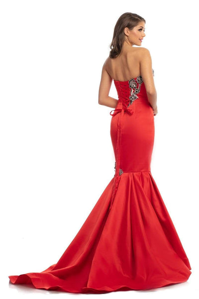 Johnathan Kayne - 9030 Plunging Sweetheart Rose Appliqued Gown Special Occasion Dress