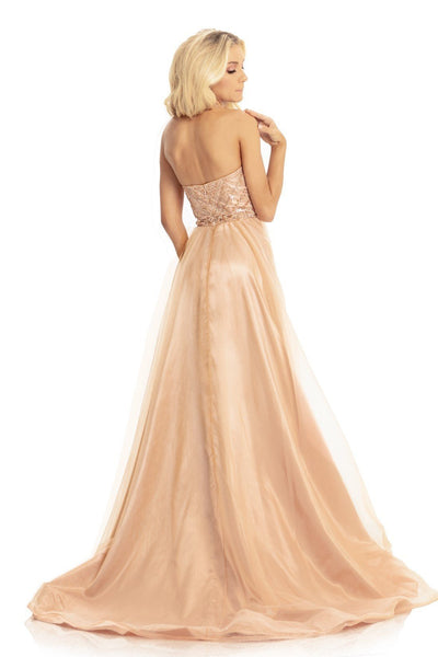Johnathan Kayne - 9066 Bead Embellished Plunging Halter Ballgown Special Occasion Dress