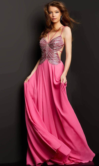 Jovani 000297SC - V-Neck Sleeveless Prom Dress Prom Dresses