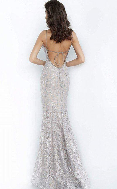 Jovani - 00355 Embroidered Scoop Neck Trumpet Dress Evening Dresses