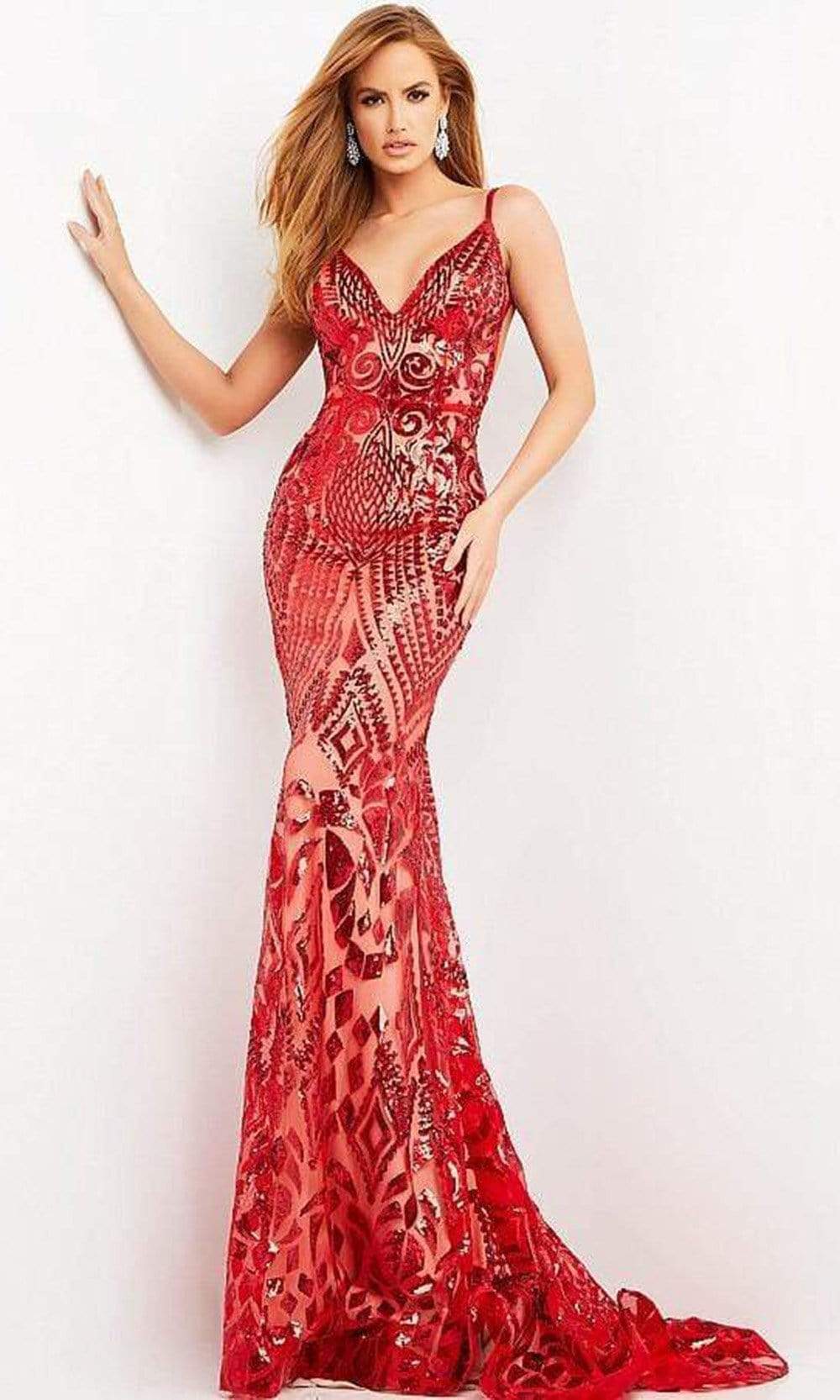 Jovani - 06204 Open Back Sequined Sexy Dress Evening Dresses
