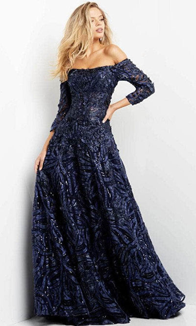 Jovani 06792 - Off-shoulder Straight Across Long Gown Evening Dresses