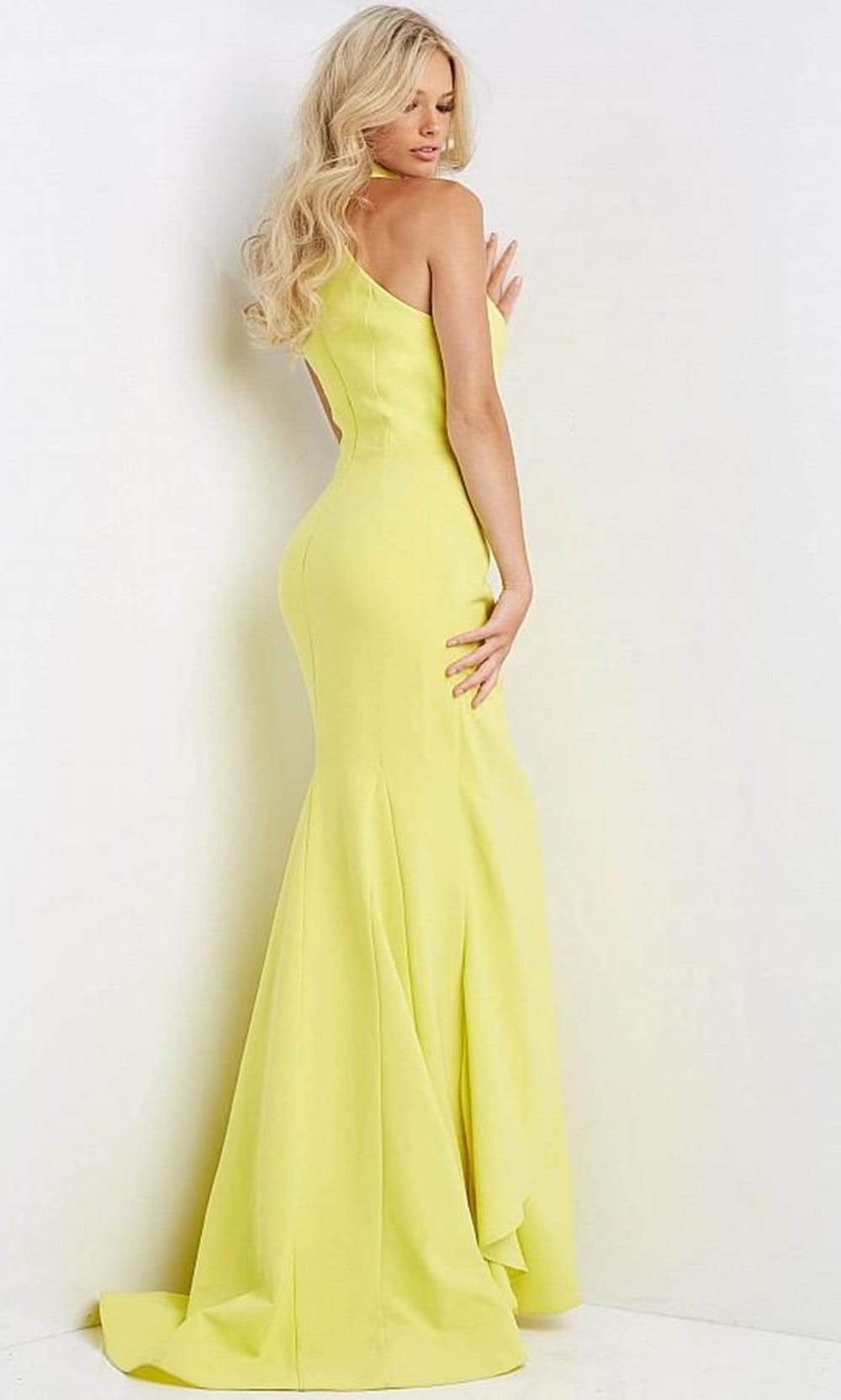 Jovani - 07301 High Halter Neck Mermaid Gown With Ruffle Special Occasion Dress