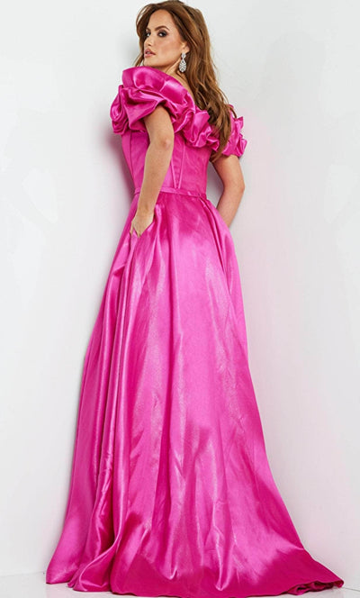Jovani 08322 - Ruffled Off Shoulder A-line Dress Special Occasion Dress