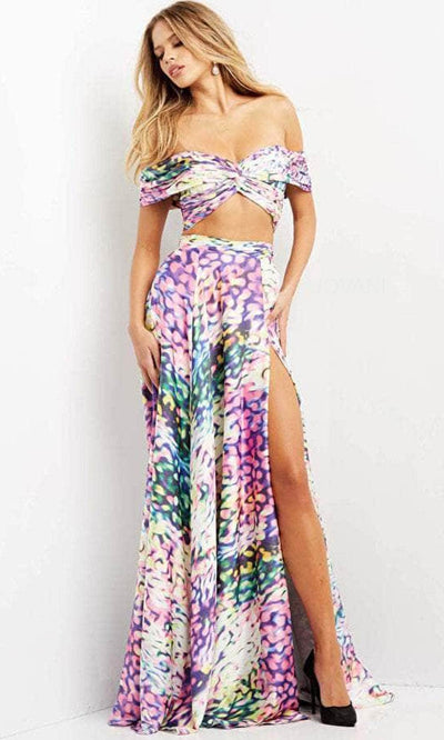 Jovani 08350 - Two-piece Off-shoulder Long Dress Prom Dresses