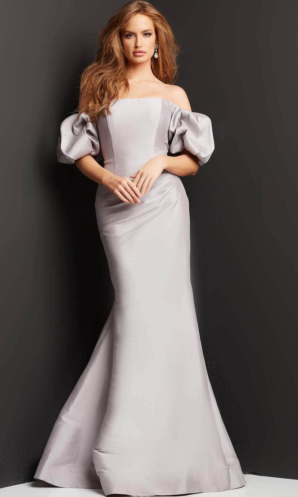 Jovani 08361 - Bubble Sleeve Off Shoulder Evening Dress Evening Dresses
