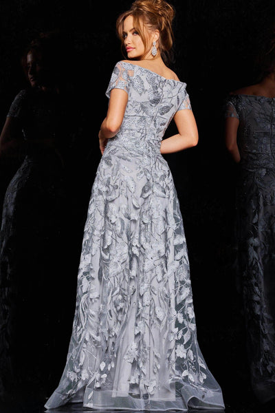 Jovani 09810 - Off Shoulder Metallic Lace Evening Gown Evening Dresses