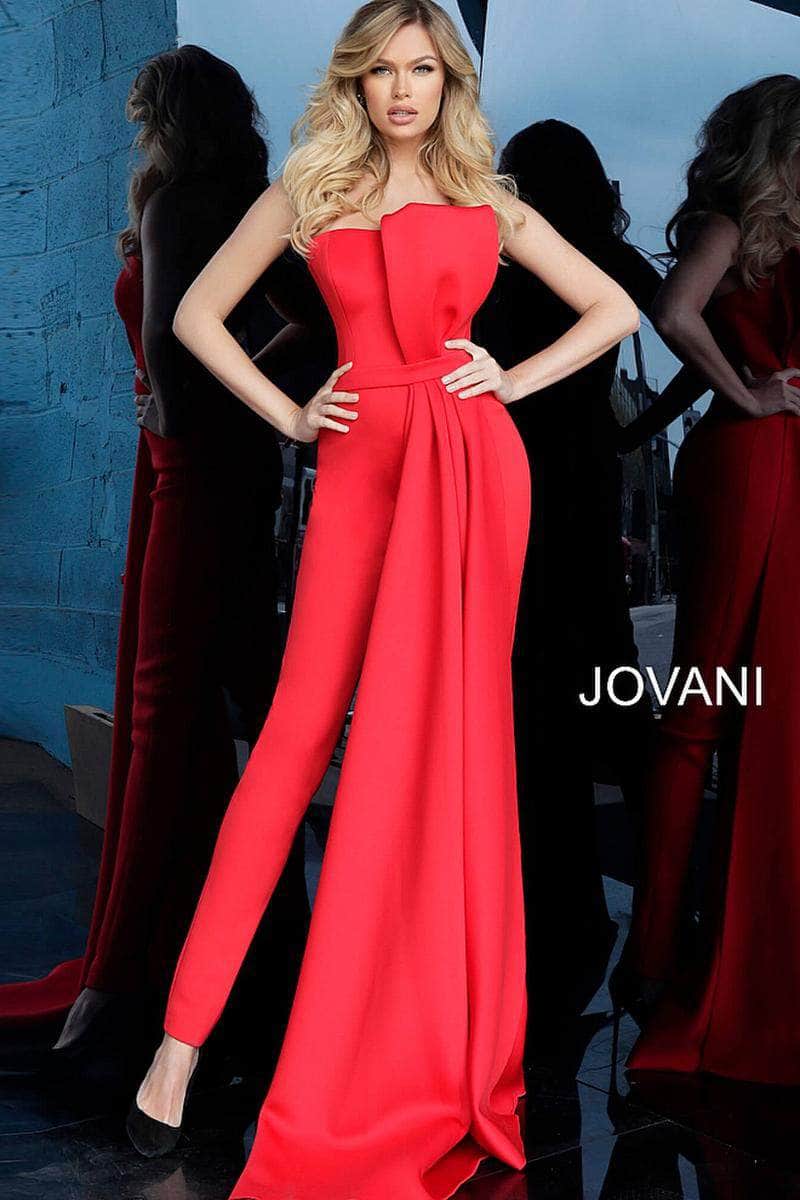 Jovani 1093ASC - Strapless Bow Bodice Jumpsuit Special Occasion Dress 6 