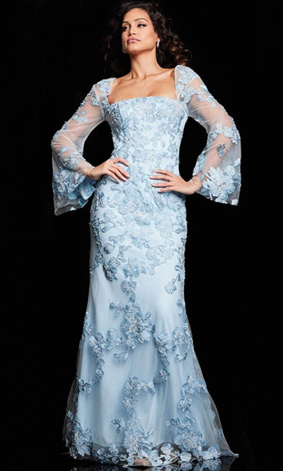 Jovani 220520 - Embroidered Sheer Long Sleeve Prom Dress Special Occasion Dresses