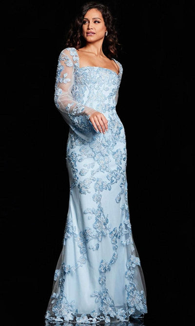 Jovani 220520 - Embroidered Sheer Long Sleeve Prom Dress Special Occasion Dresses