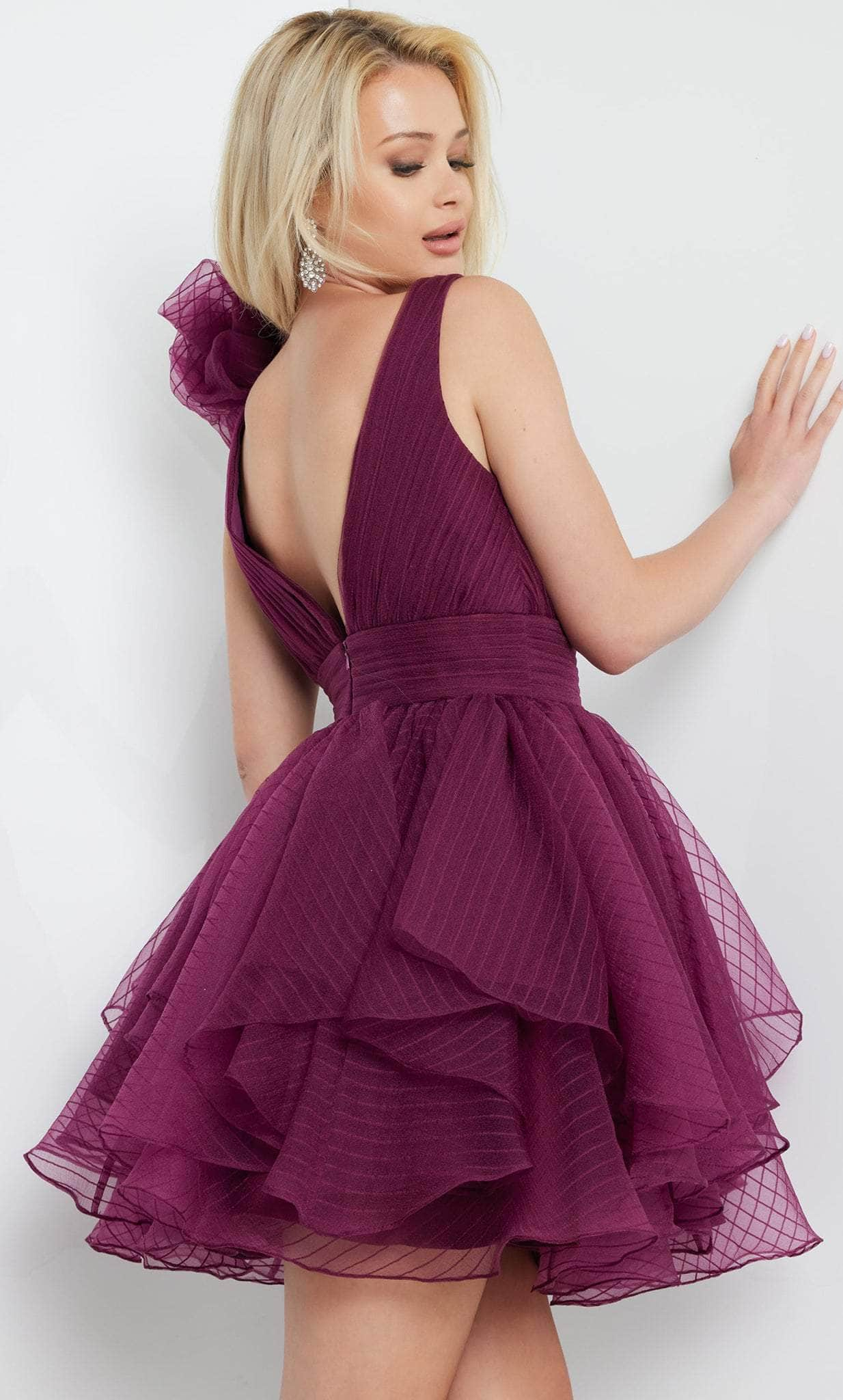 Jovani 22279 - Ruffle Shoulder Cocktail Dress Cocktail Dresses