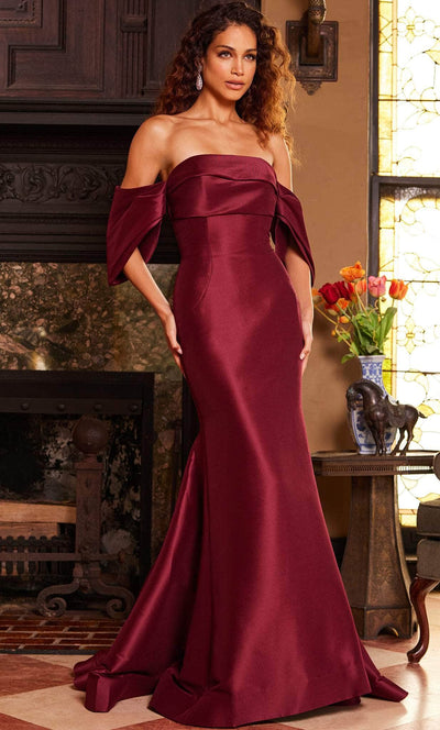 Jovani 23398 - Drape Sleeve Mermaid Evening Dress Special Occasion Dress
